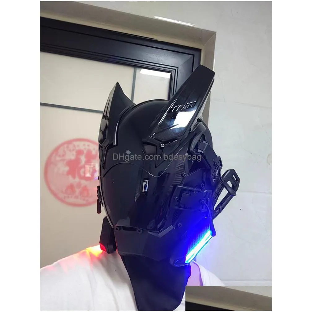 party masks cyberpunk mask cosplay maski black samurai wars kamen rider halloween fit coolplay gift 230330