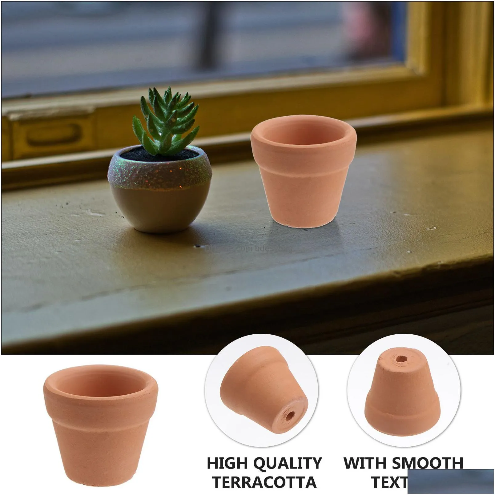 planters pots 10pcs mini terracotta pot clay ceramic pottery planter cactus flower succulent nursery great for plants crafts favor