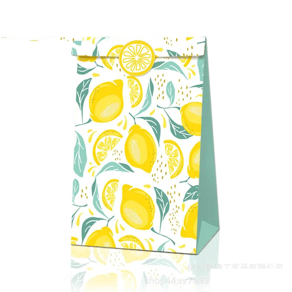 paper bag lemon hawaiian wedding party bag birthday party candy bag gift paper bag