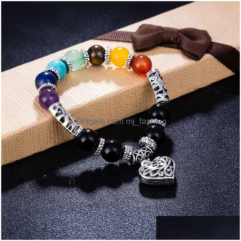 2018 new arrival 7 chakra bracelet men healing balance beads reiki buddha prayer natural stone yoga bracelet for women dropshipping