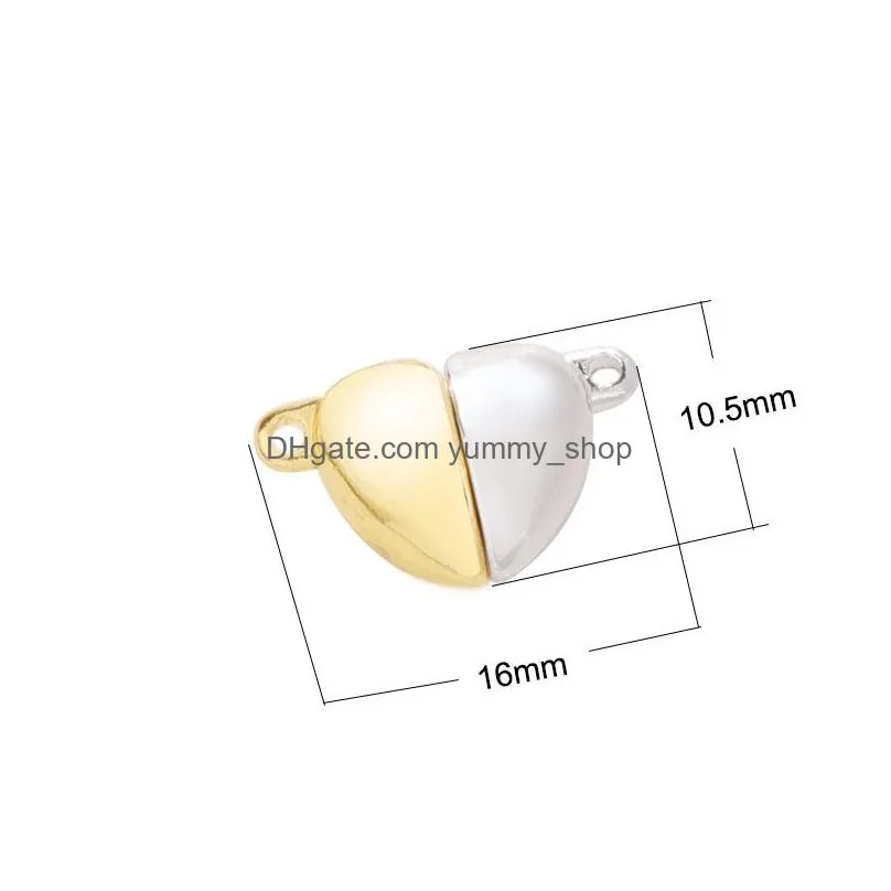 10 sets/lot heart shaped strong magnetic connected clasps beads charms for couple bracelet necklace making jewelry findings