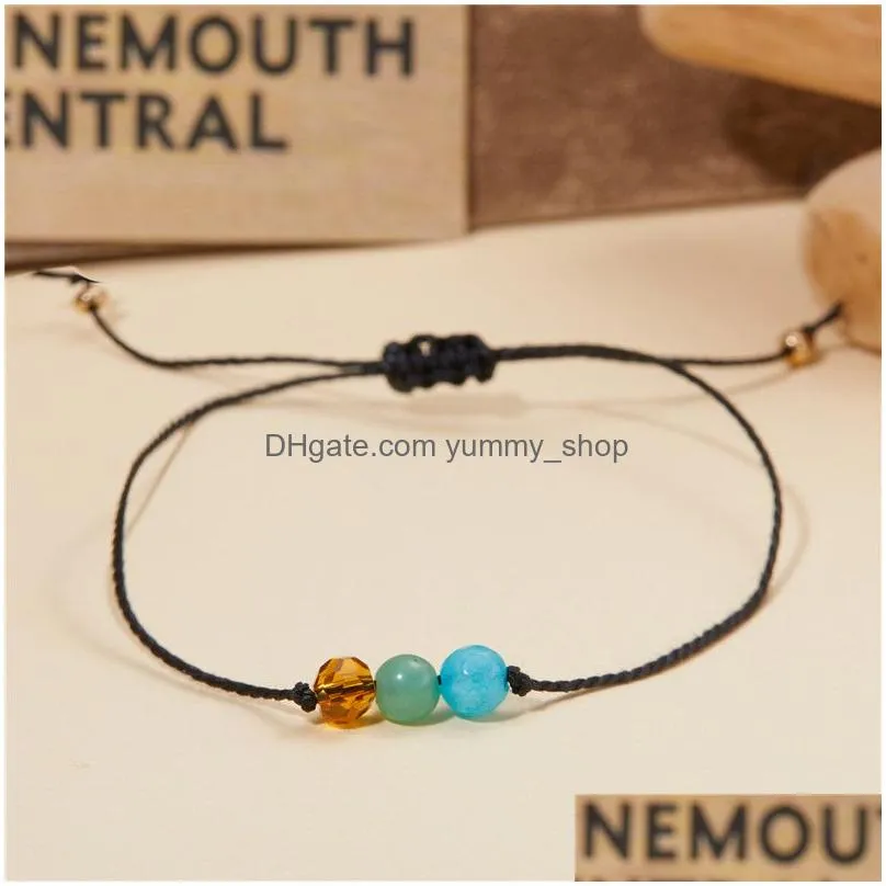 zodiac birthstone bracelet natural stone crystal jewelry for women/girls birthday gift