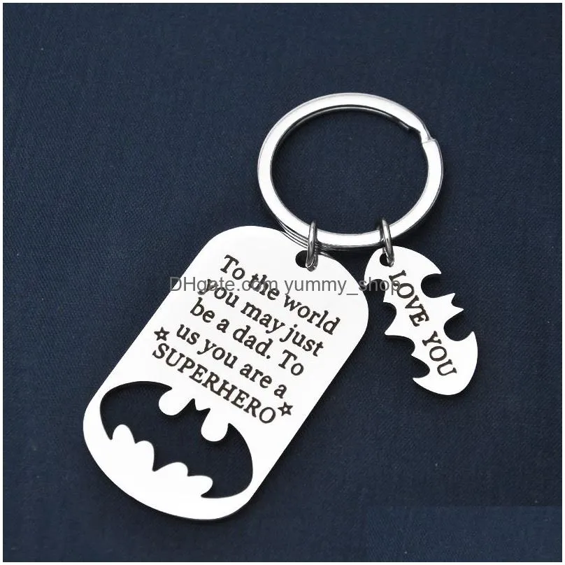 engraved stainless steel dad keychain diy fathers day gift