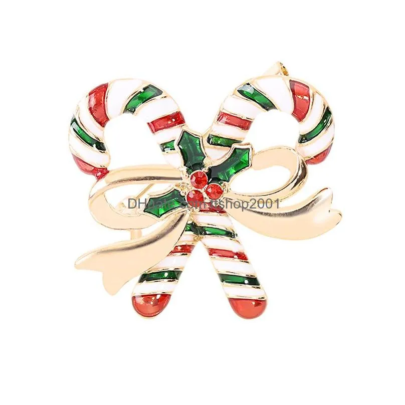 classic christmas brooches cute santa claus hat gloves crutch socks boots sleigh enamel pin badge brooch party gift decoration