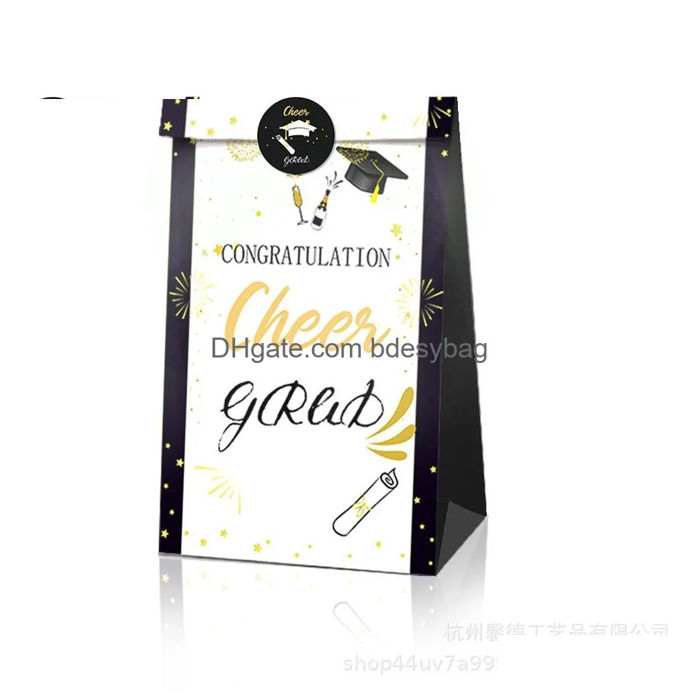 season university high school graduation party candy bags commemorative gift oil brown paper bag22x12x8cm