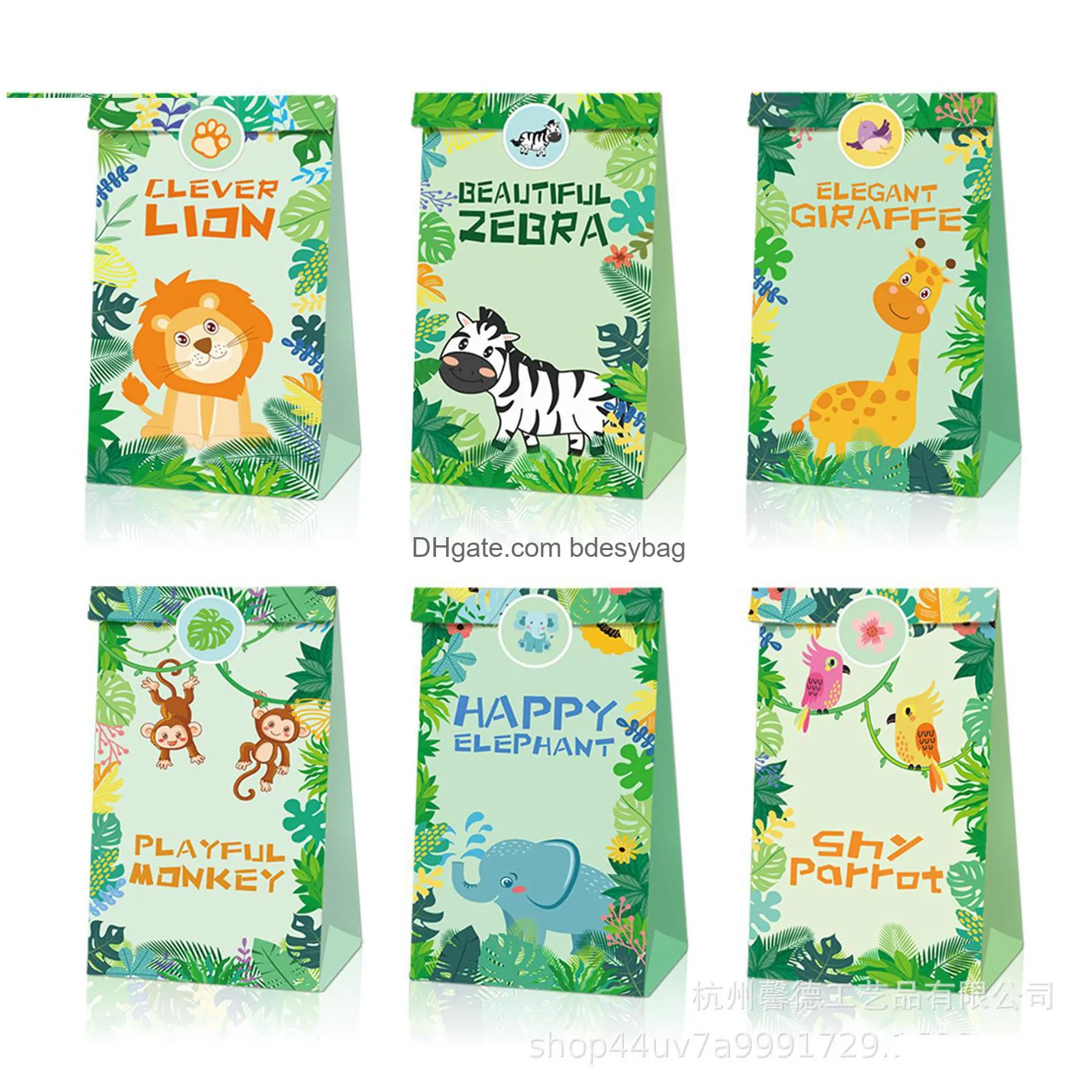 paper forest animal fox party bag birthday party candy bag gift paper bag22x12x8cm