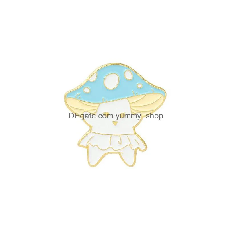 mushroom enamel badges brooch womens anime pins cute decorative on backpack cat concert lapel pins brooches