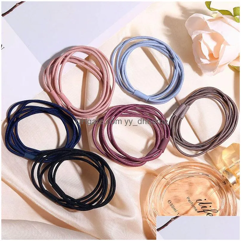 2020 elastic pearl charm rubber band for women girl ins style hair band hair rope band high elasticity with hair rope storage box