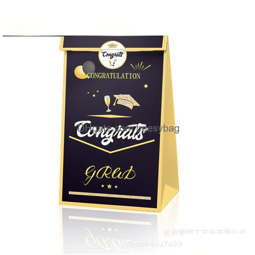 season university high school graduation party candy bags commemorative gift oil brown paper bag22x12x8cm