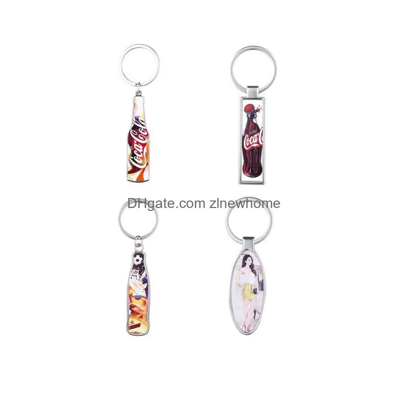 sublimation blank bottle opener favor metal ovalshaped keychain diy drink bottle shape corkscrew festival party supplies