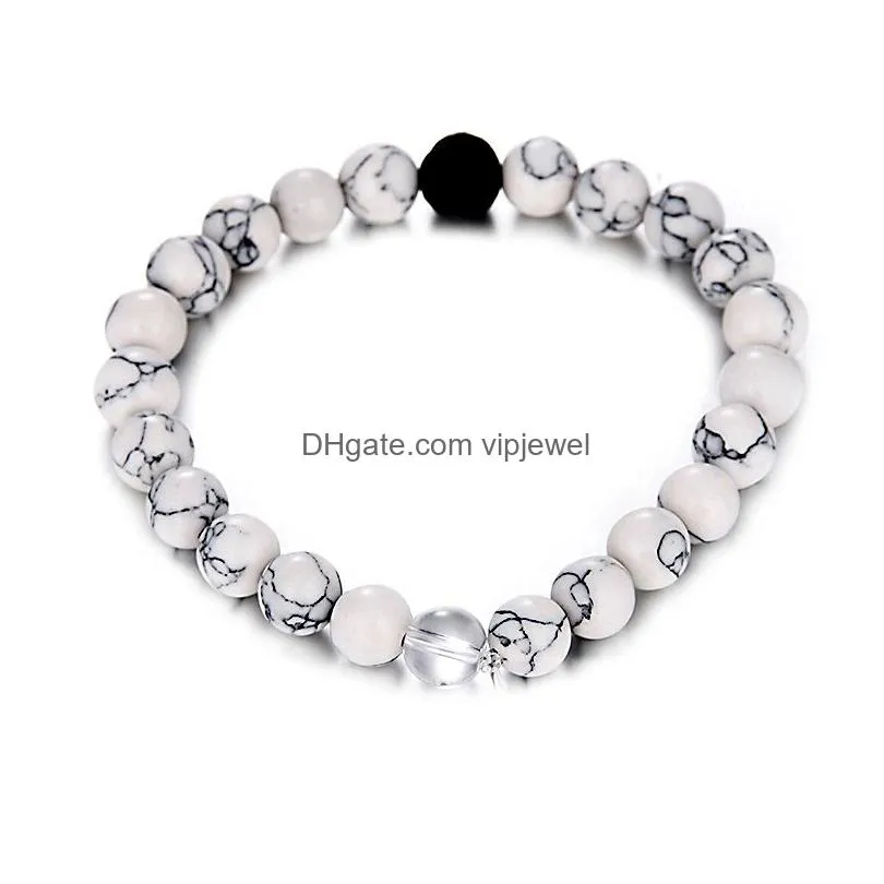 white turquoise tiger eye natural beads bracelets energy strand round stone bracelets for women brand jewelry wholesale 