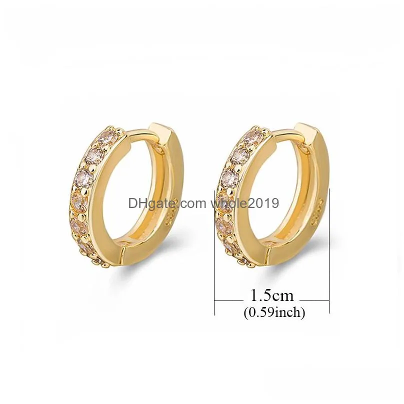 new trendy cubic zirconia crystal small round ear cuff earrings for women gold and silver plated rhinestone clip earring without piercing