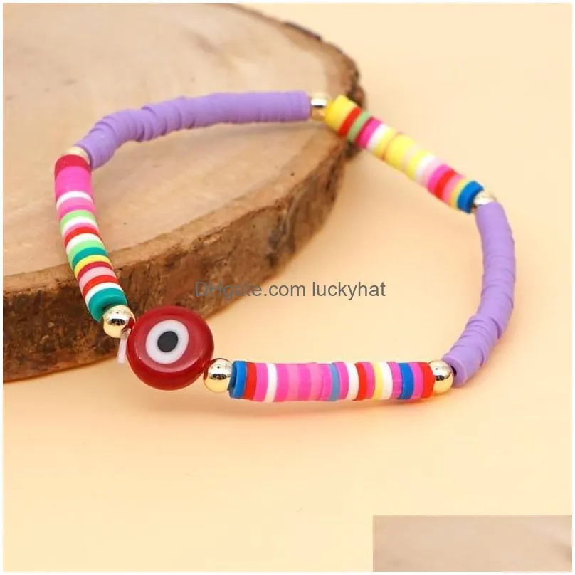 turkish evil blue eye bracelet for women ins polymer clay bead bracelets pulseras jewelry