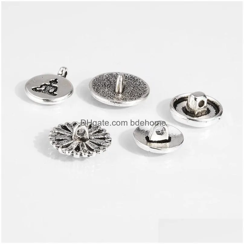 heart love charm pendant steel color metal black word for diy jewelry making supplies fashion flower shape buttons charms
