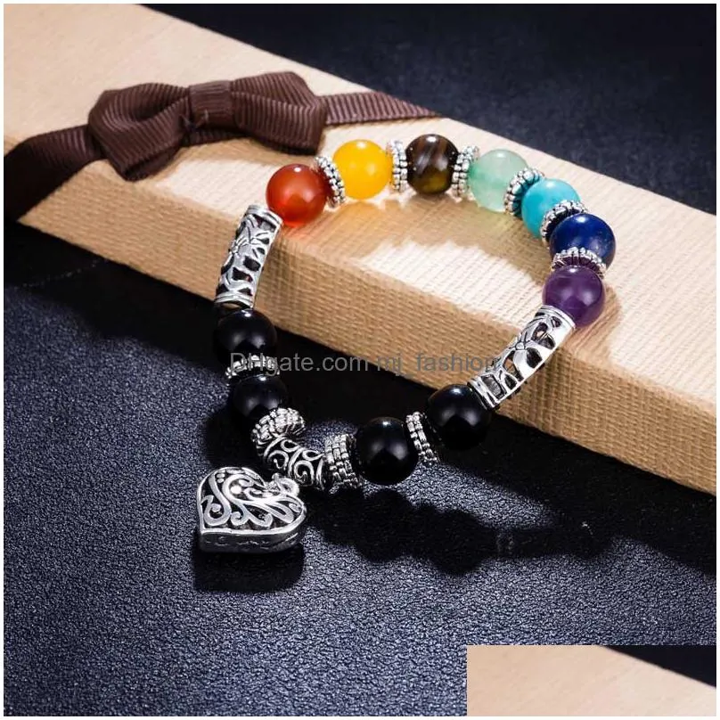 2018 new arrival 7 chakra bracelet men healing balance beads reiki buddha prayer natural stone yoga bracelet for women dropshipping