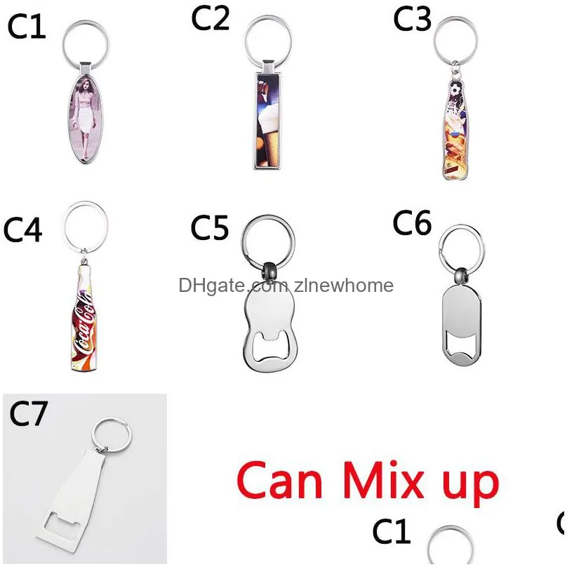 sublimation blank bottle opener favor metal ovalshaped keychain diy drink bottle shape corkscrew festival party supplies