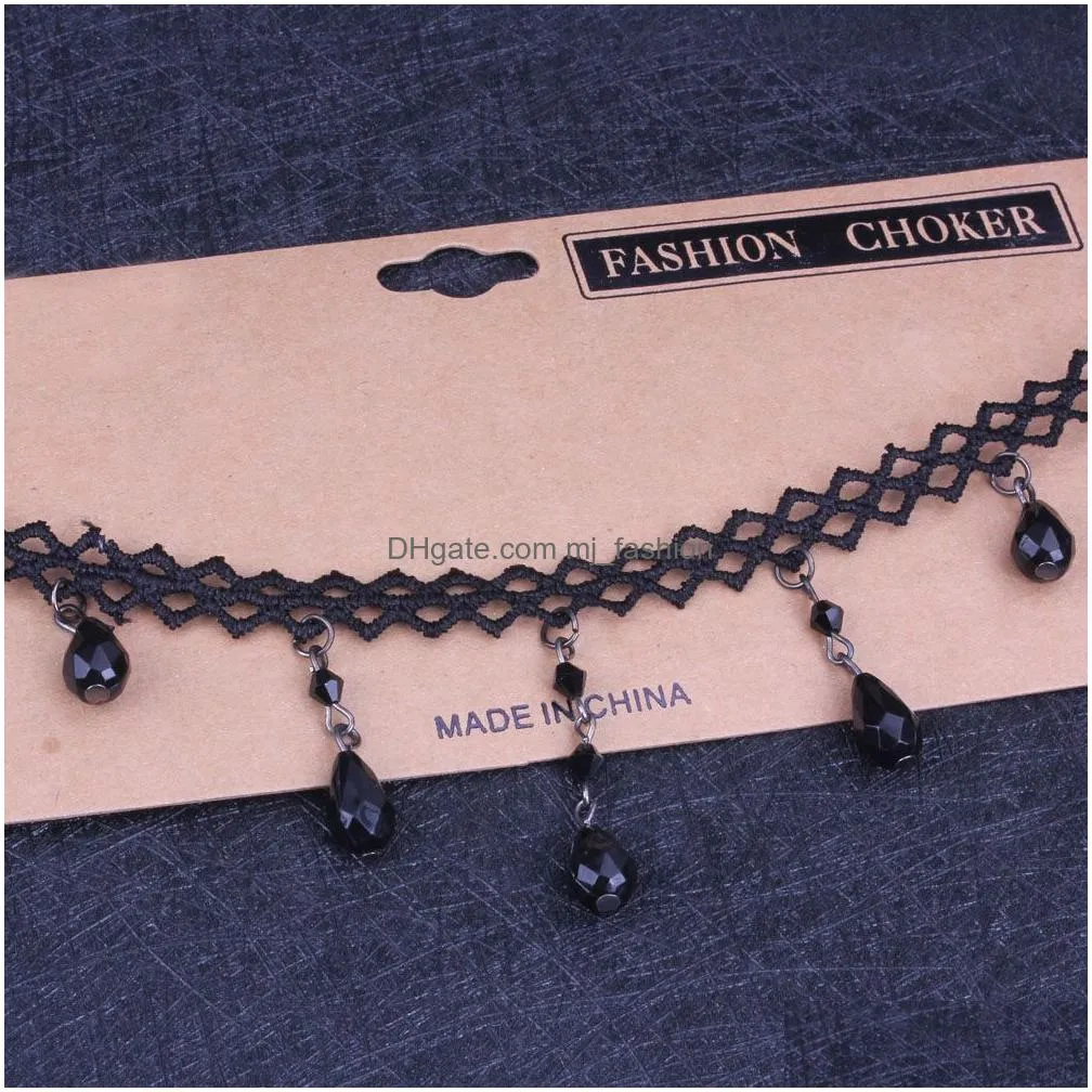 black lace choker necklace acrylic choker collar vintage wedding jewelry necklace pendants women femme bijoux christmas gift
