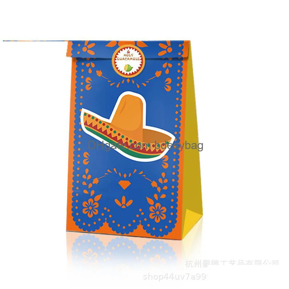 theme birthday party candy bag gift gift paper bag mexico brown paper bag22x12x8cm