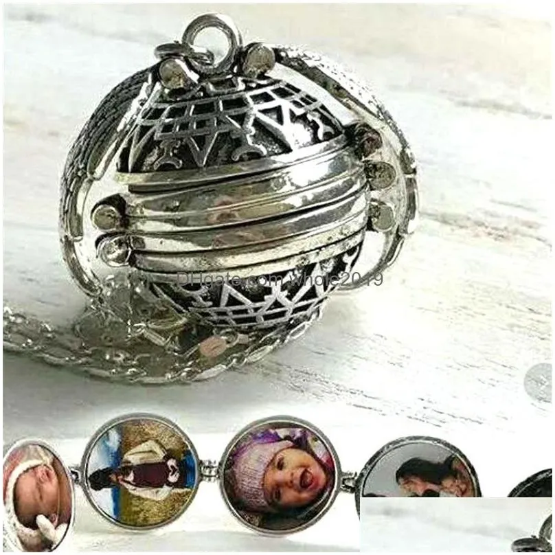 oil diffuser necklace 4 photo angel wings living memory floating locket necklaces magic locket multilayer folding family photo