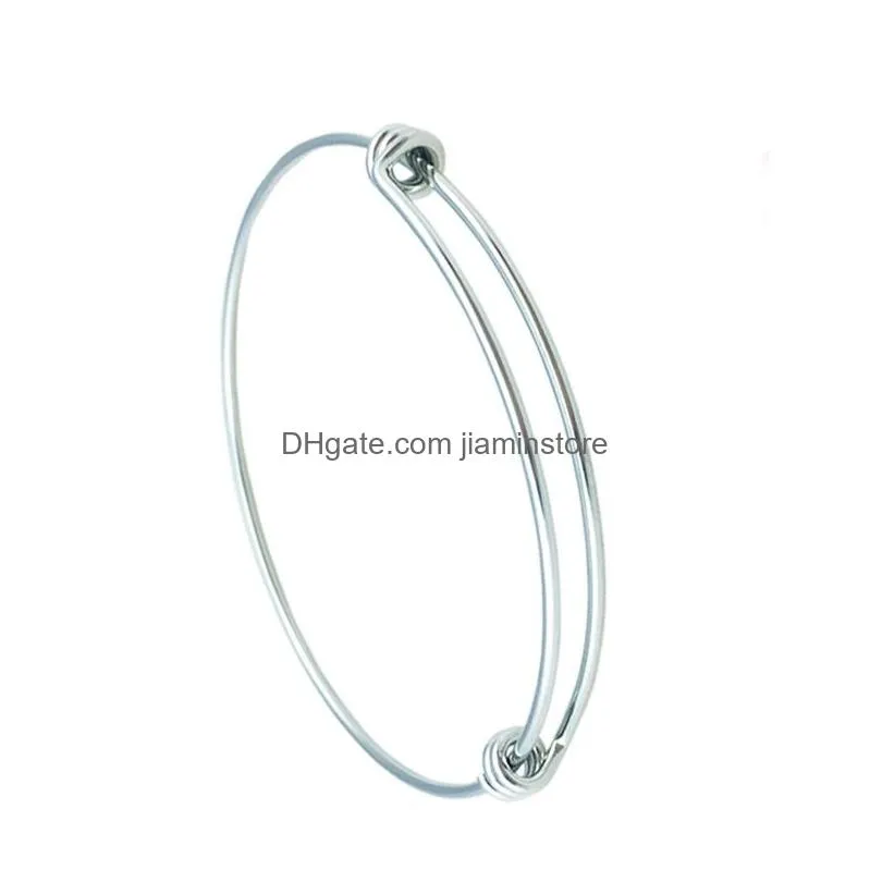 stainless steel expandable wire bangles 1.6mm thick adult kids size 50mm65mm adjustable bracelets for diy jewelry