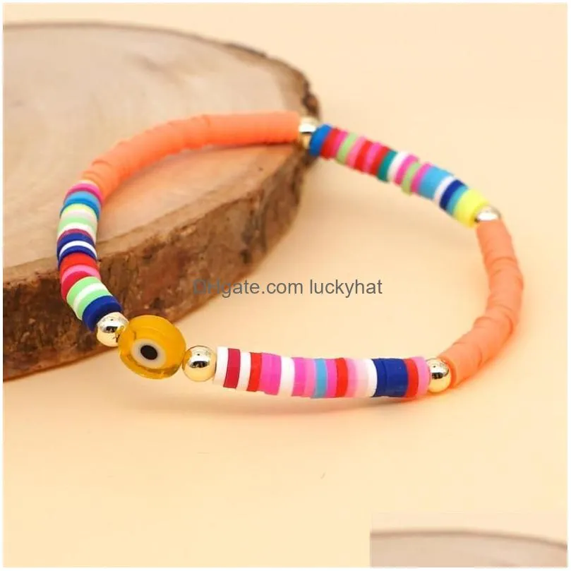 turkish evil blue eye bracelet for women ins polymer clay bead bracelets pulseras jewelry