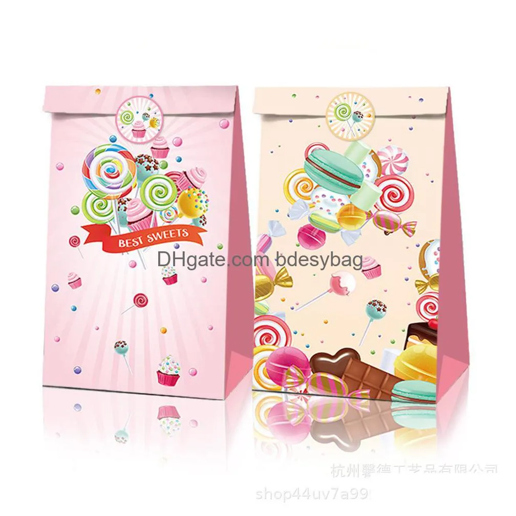 lollipops sweet theme party bag birthday party candy bag gift paper bag22x12x8cm