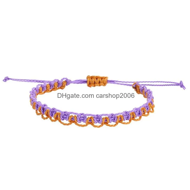 wax string woven bracelets for women 14 colors multilayer woven friendship bracelet bohemia bangle gift jewelry
