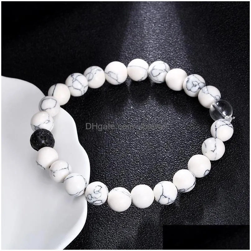 white turquoise tiger eye natural beads bracelets energy strand round stone bracelets for women brand jewelry wholesale 