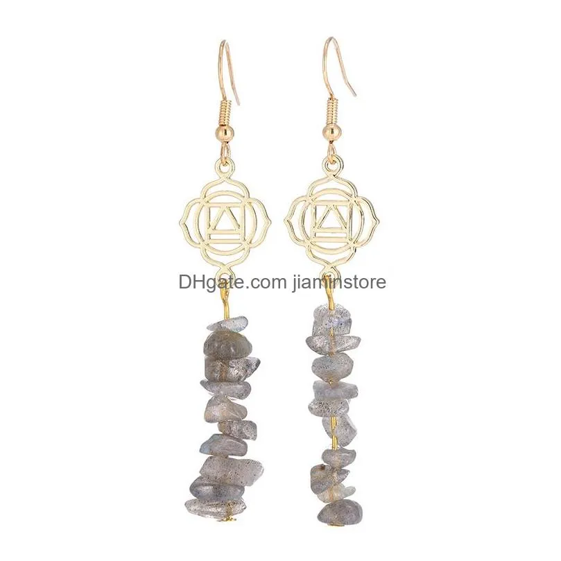 handmade amethyst crused stone dangle earring healing crystal drop earrings yoga jewelry for women