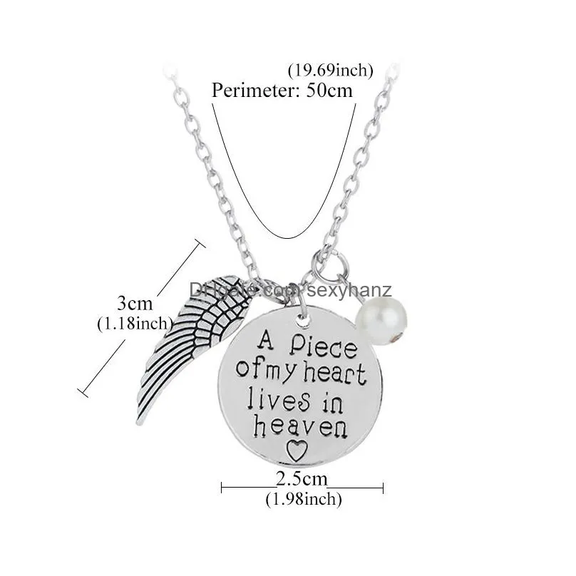  personalized memorial necklace name or words a piece of my heart lives in heaven miscarriage remembrance necklace jewelry gift