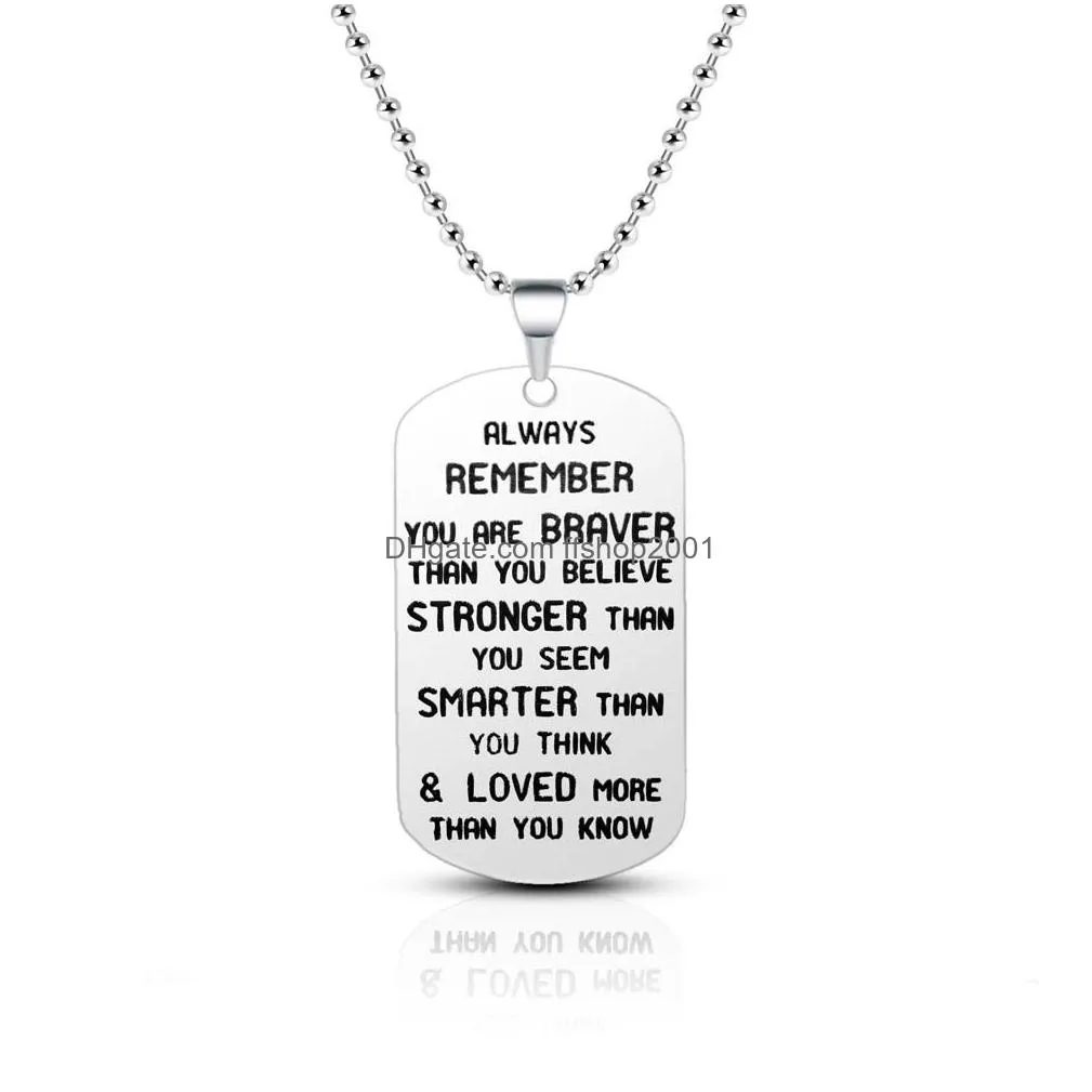 to my son daughter necklaces i want you believe love dad mom pendant family necklace stainless steel jewelry