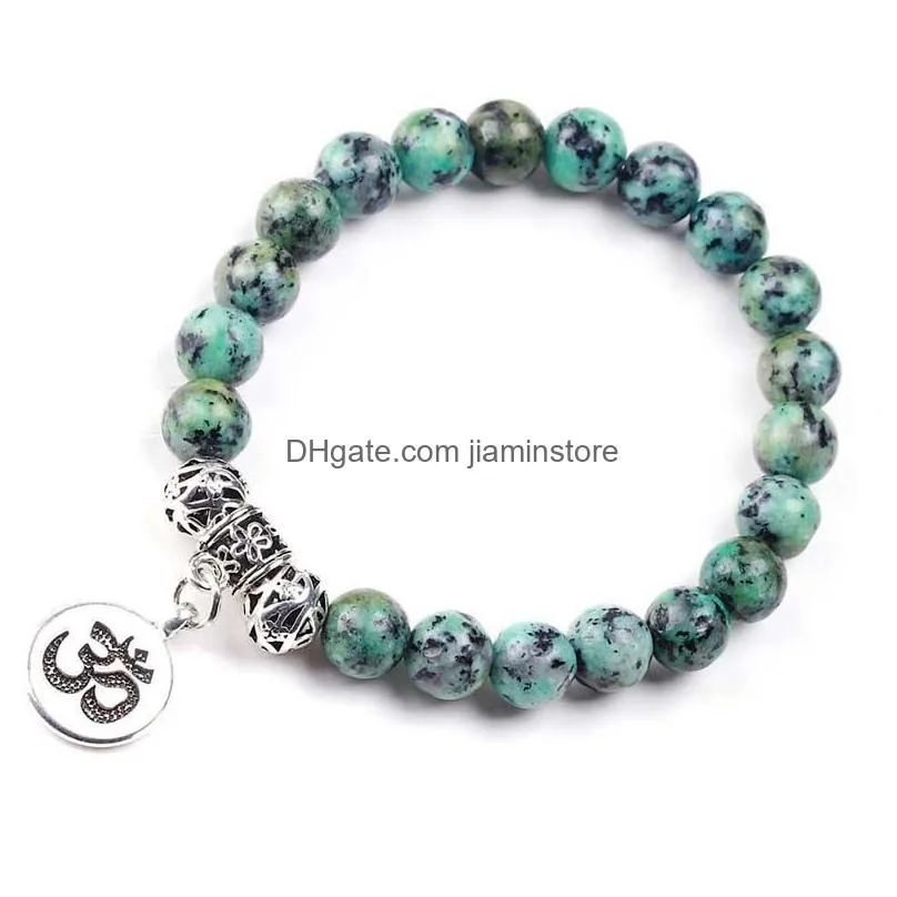 natural stone beads stone woven bracelet bangles healing balance prayer jewelry gift 2018 customize men women fashion jewelry
