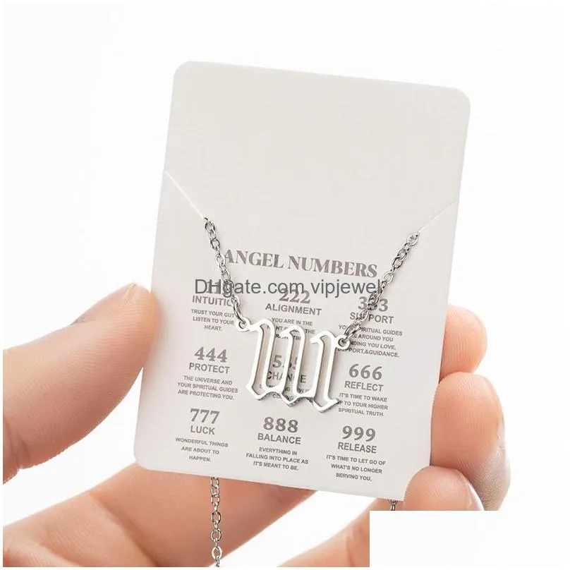 angel numbers pendants necklaces lucky 111999 stainless steel chain necklace numerology hollow out jewelry women gift valentines day