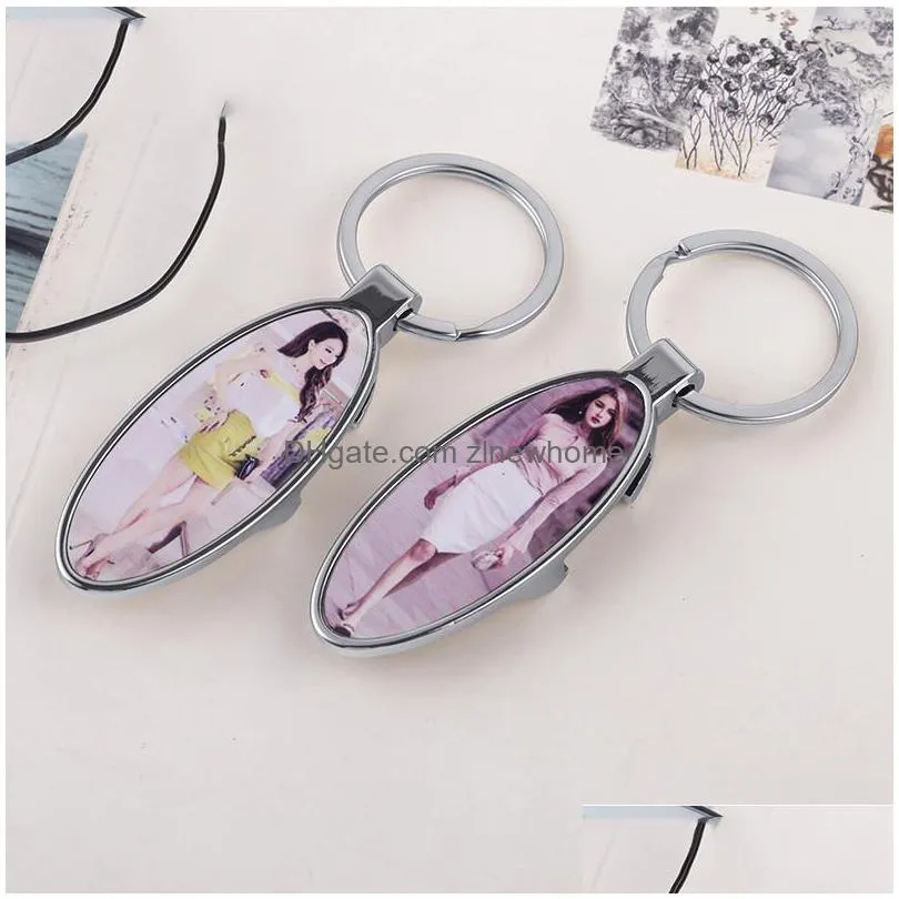 sublimation blank bottle opener favor metal ovalshaped keychain diy drink bottle shape corkscrew festival party supplies