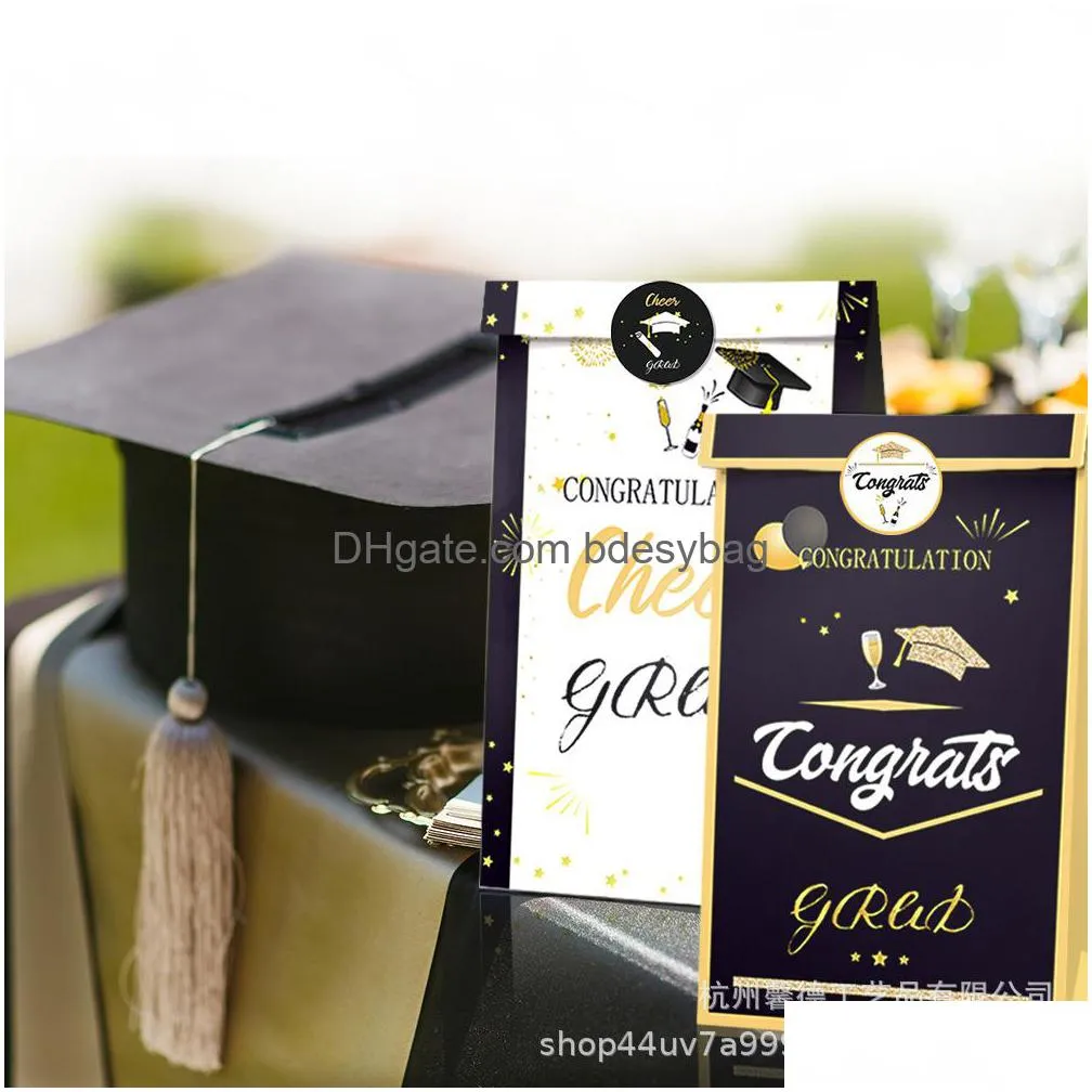 season university high school graduation party candy bags commemorative gift oil brown paper bag22x12x8cm