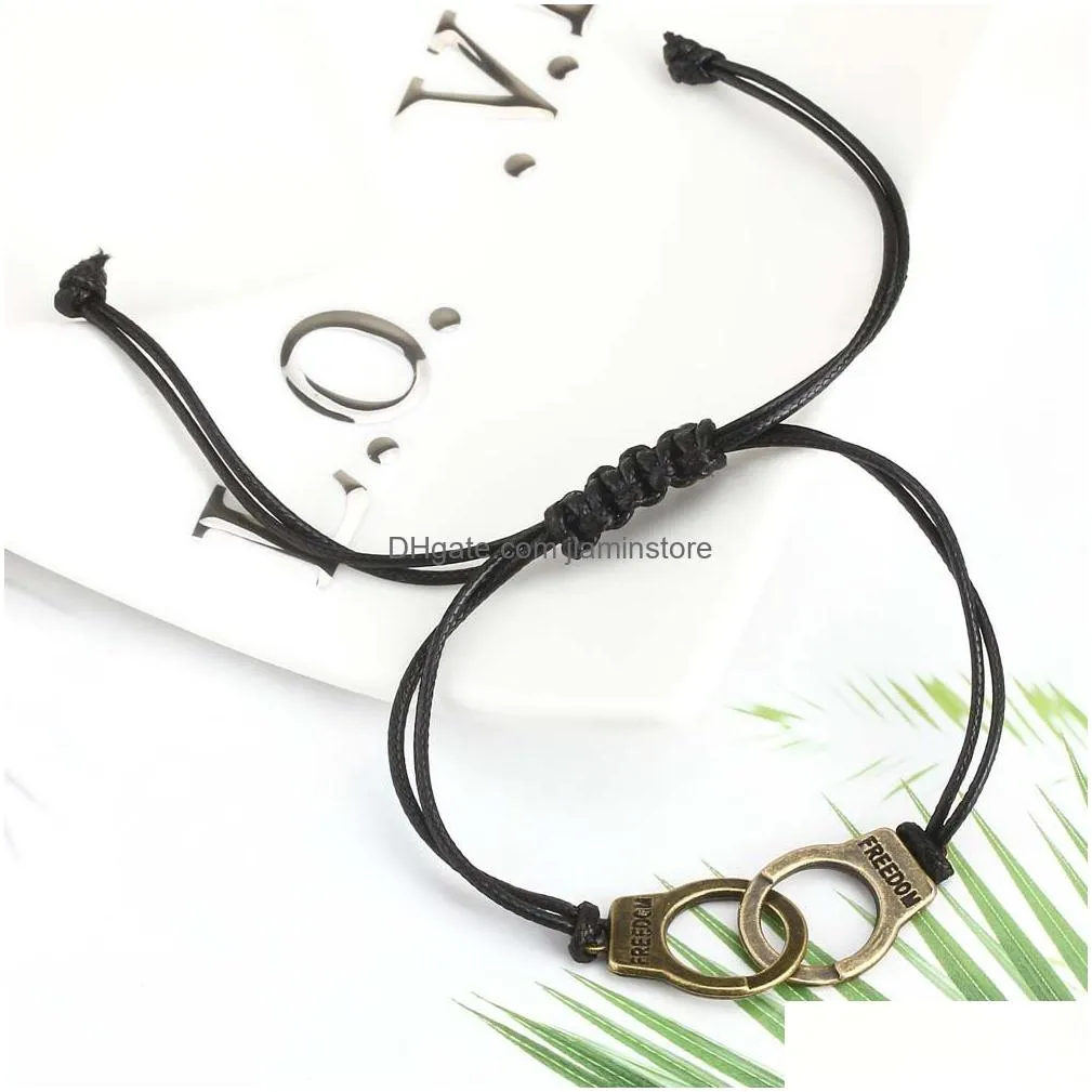 special lettering dom woman handcuffs bracelet handmade black braided bracelet couple lover valentines day gift jewelry wholesale