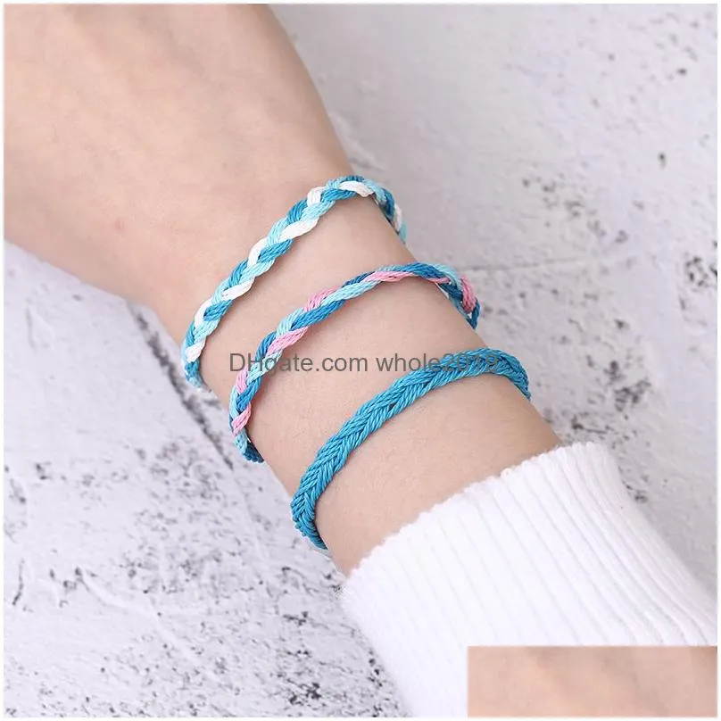 newest colorful handmade braided wax rope bracelet with friendship card for women girls friends fashion designer summer beach jewelry