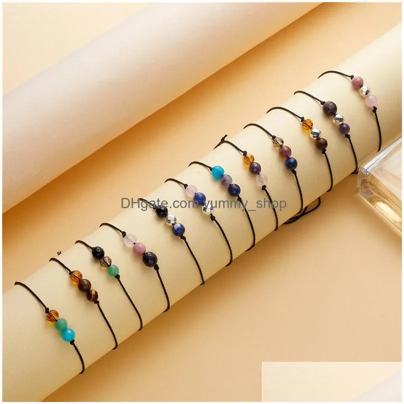 zodiac birthstone bracelet natural stone crystal jewelry for women/girls birthday gift