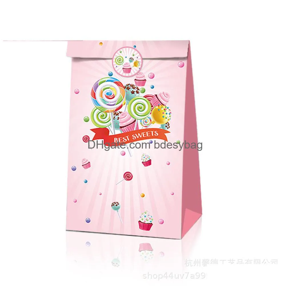 lollipops sweet theme party bag birthday party candy bag gift paper bag22x12x8cm