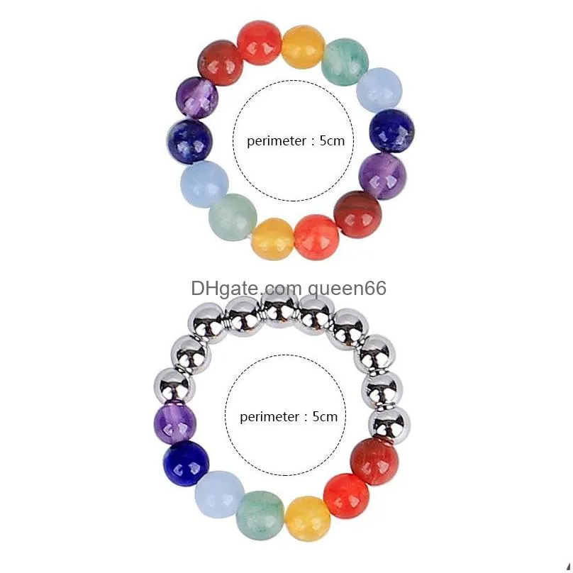 handmade 7 chakra beaded bracelet charm amethyst agate stone bead braid bracelets jewelry for women men