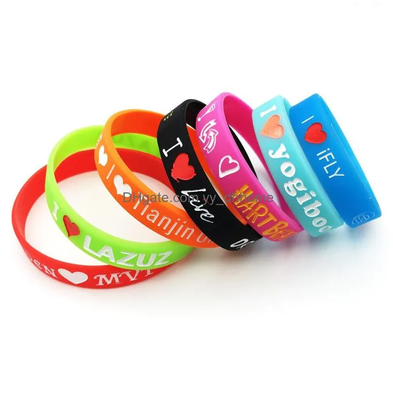 silicone wristband bracelet sports casual bracelet female men pure color for simple women unisex bracelet can custom