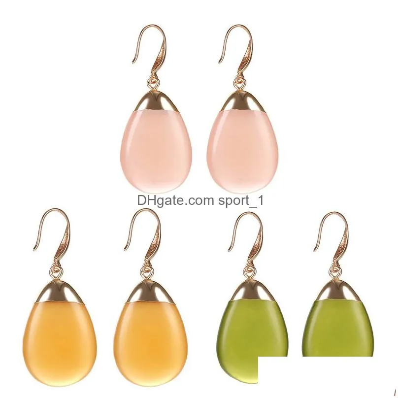 fashion design cute resin earrings for women colorful high quality copper oval drop earring candy color kids christmas gifts