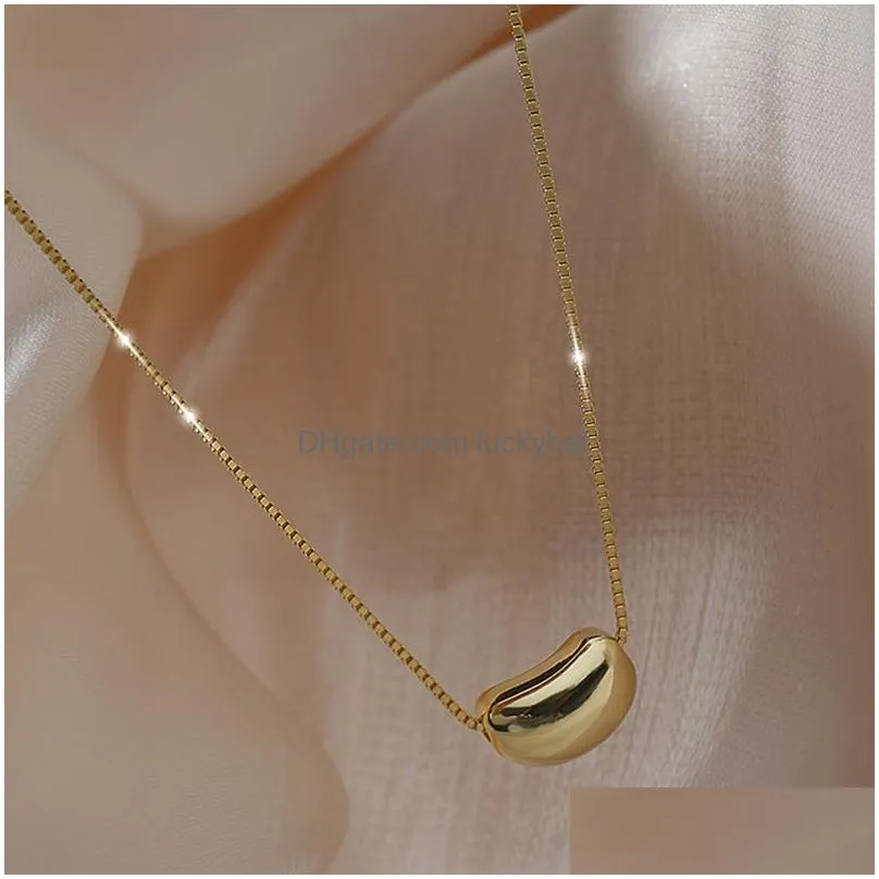 acacia pea bean pendant necklace for women fashion wedding party 925 sterling silver plating