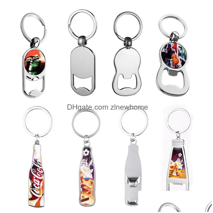 sublimation blank bottle opener favor metal ovalshaped keychain diy drink bottle shape corkscrew festival party supplies