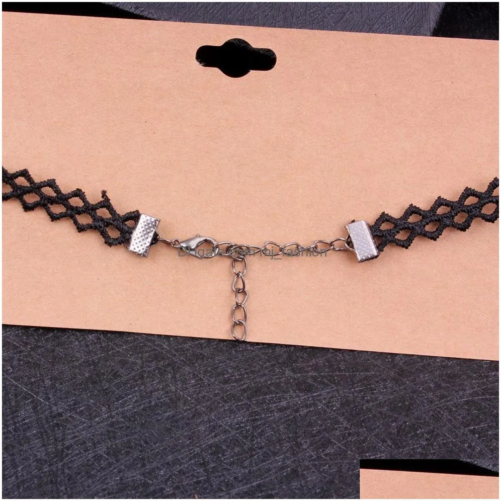 black lace choker necklace acrylic choker collar vintage wedding jewelry necklace pendants women femme bijoux christmas gift