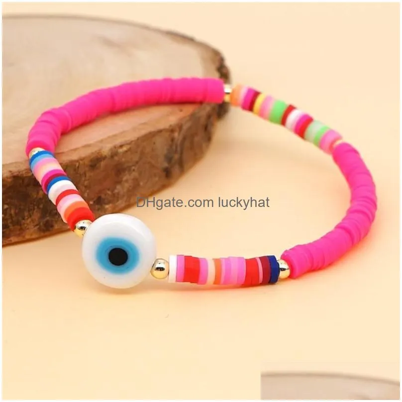 turkish evil blue eye bracelet for women ins polymer clay bead bracelets pulseras jewelry