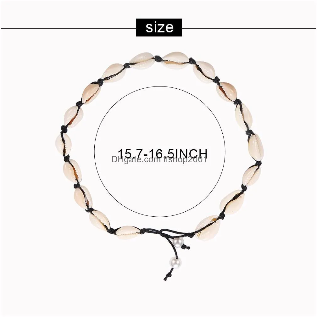 cowrie shell choker necklace for women gold silver color fashion jewelry bohemia bead rope chain necklaces statement collier