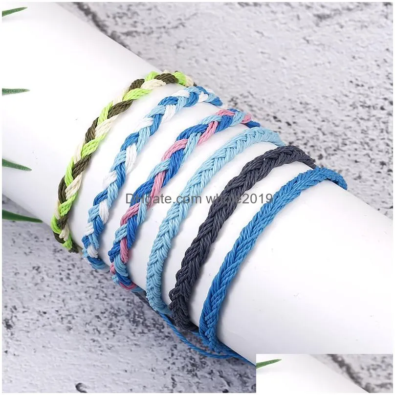 newest colorful handmade braided wax rope bracelet with friendship card for women girls friends fashion designer summer beach jewelry