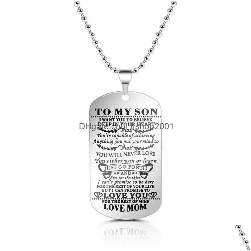 to my son daughter necklaces i want you believe love dad mom pendant family necklace stainless steel jewelry