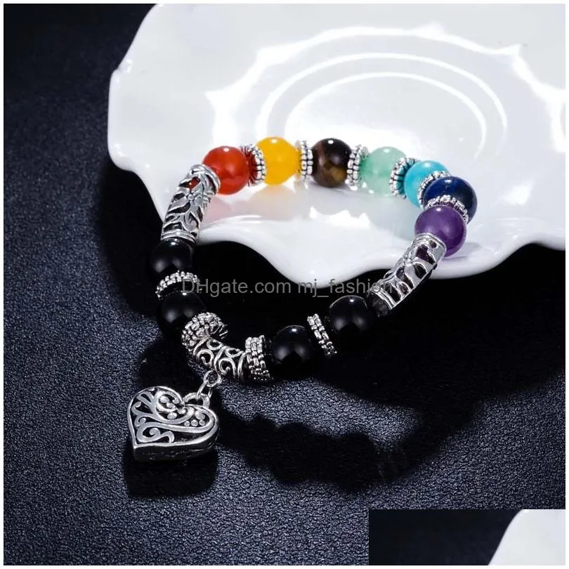 2018 new arrival 7 chakra bracelet men healing balance beads reiki buddha prayer natural stone yoga bracelet for women dropshipping